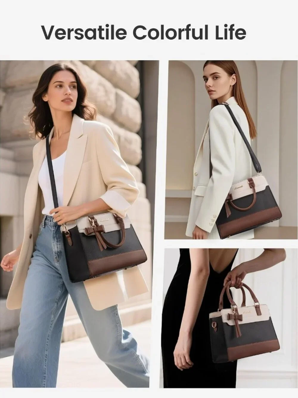 Stylish Leather Tote & Crossbody Handbags for Women - Versatile Satchel with